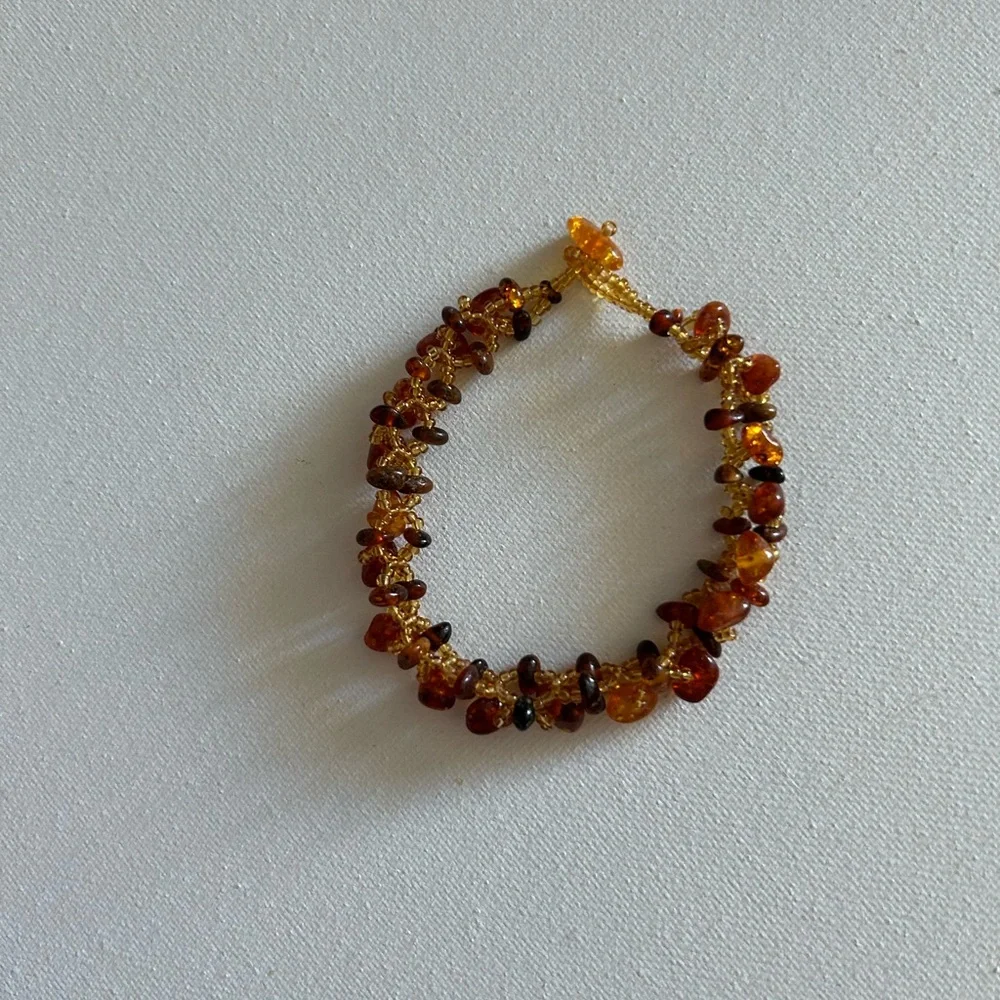 Vintage Exquisite Handmade Natural Baltic Amber Bracelet